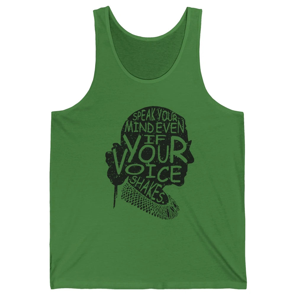 Notorious RBG Speak Your Mind Feminism Women Rights Support Unisex Jersey Tank