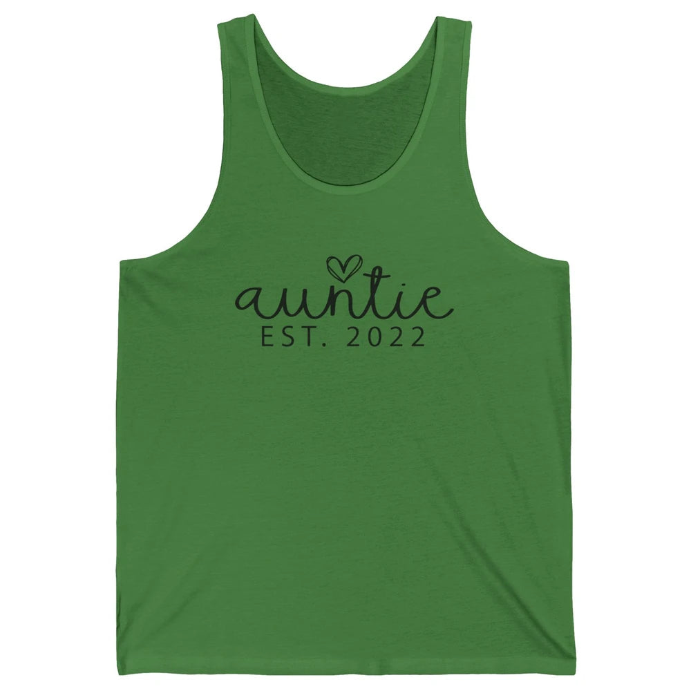 Promoted To Auntie Est 2022 Auntie Sister Pregnancy Reveal Unisex Jersey Tank