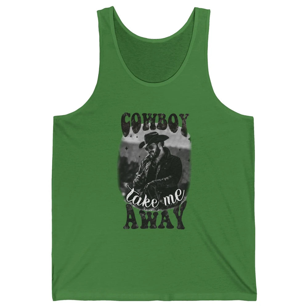 Retro Cowboy Take Me Away Western Country Music Cowboy Gift Unisex Jersey Tank