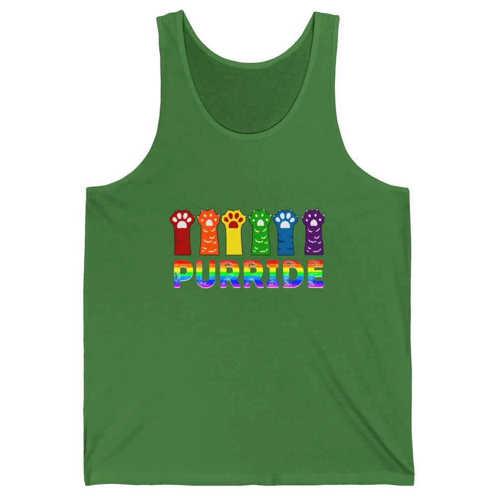 Purride Funny Cat Lover LGBT Pride Awareness Gift LGBT Month Unisex Jersey Tank