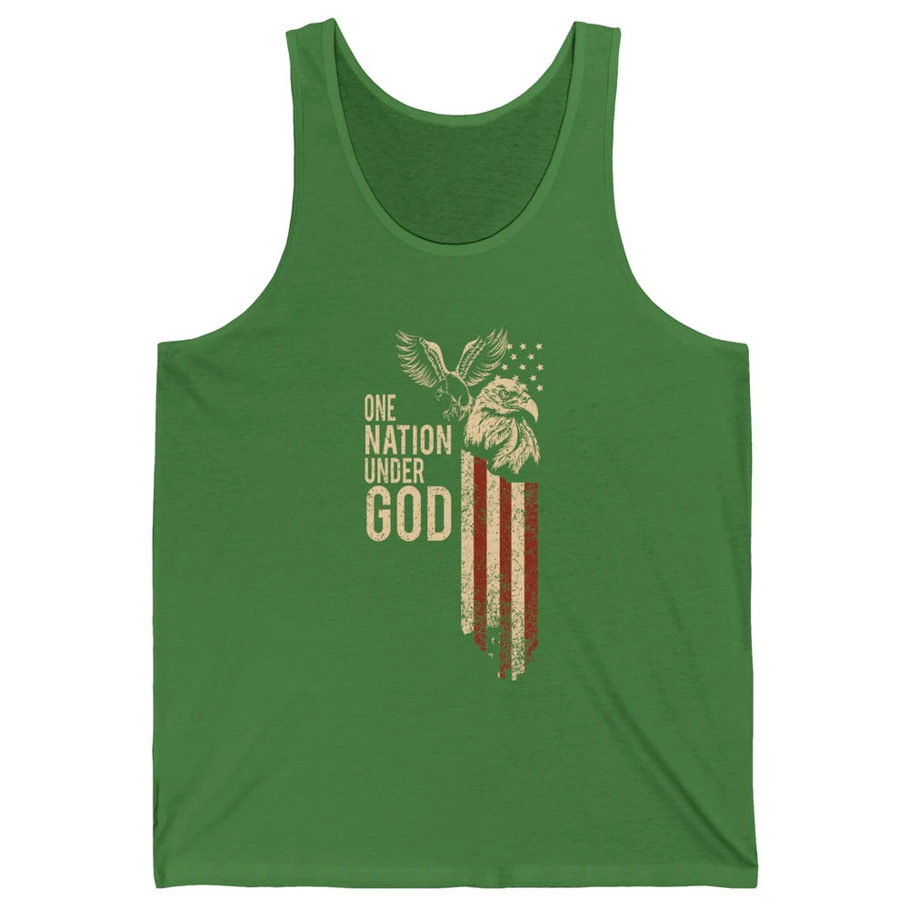One Nation Under God Flag 4th Of July Independence Patriotic Unisex Jersey Tank