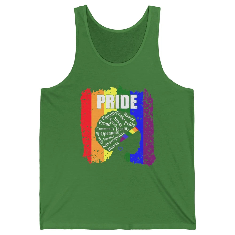 Proud Afro Girl Gay Pride Month Equality Unisex Jersey Tank