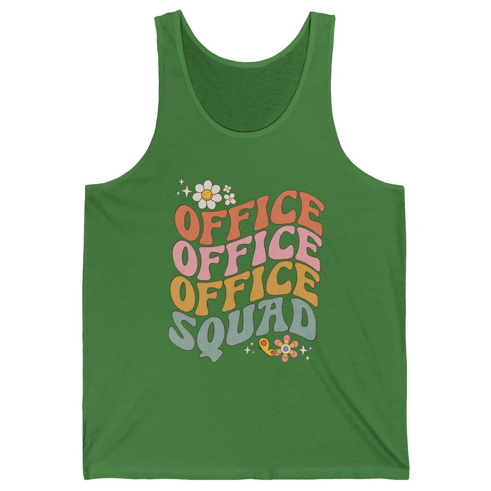 Retro Office Squad Hippie Groovy Office Staff Positive Mind Unisex Jersey Tank
