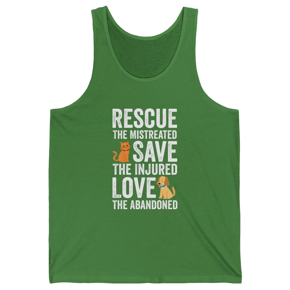 Rescue Mistreated Save Injured Adopt Dog Cat Animal Rescuer Unisex Jersey Tank