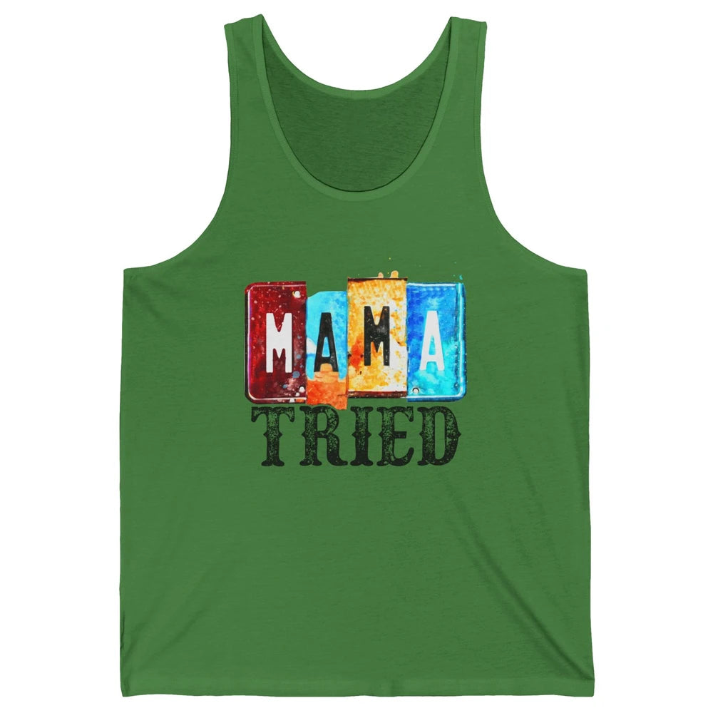 Retro Mama Tried Beer Mama Western Country Mama Cowgirl Gift Unisex Jersey Tank