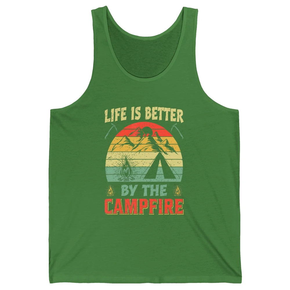 Retro Life Better By Campfire Happy Camp Nature Outdoor Camp Unisex Jersey Tank