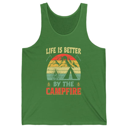 Retro Life Better By Campfire Happy Camp Nature Outdoor Camp Unisex Jersey Tank