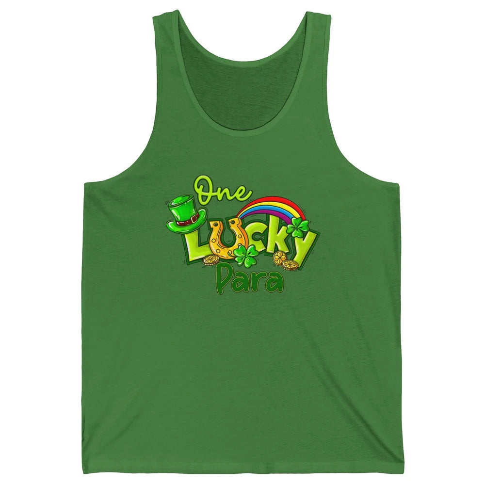One Lucky Para St Patricks Day Shamrock Paraprofessional Unisex Jersey Tank