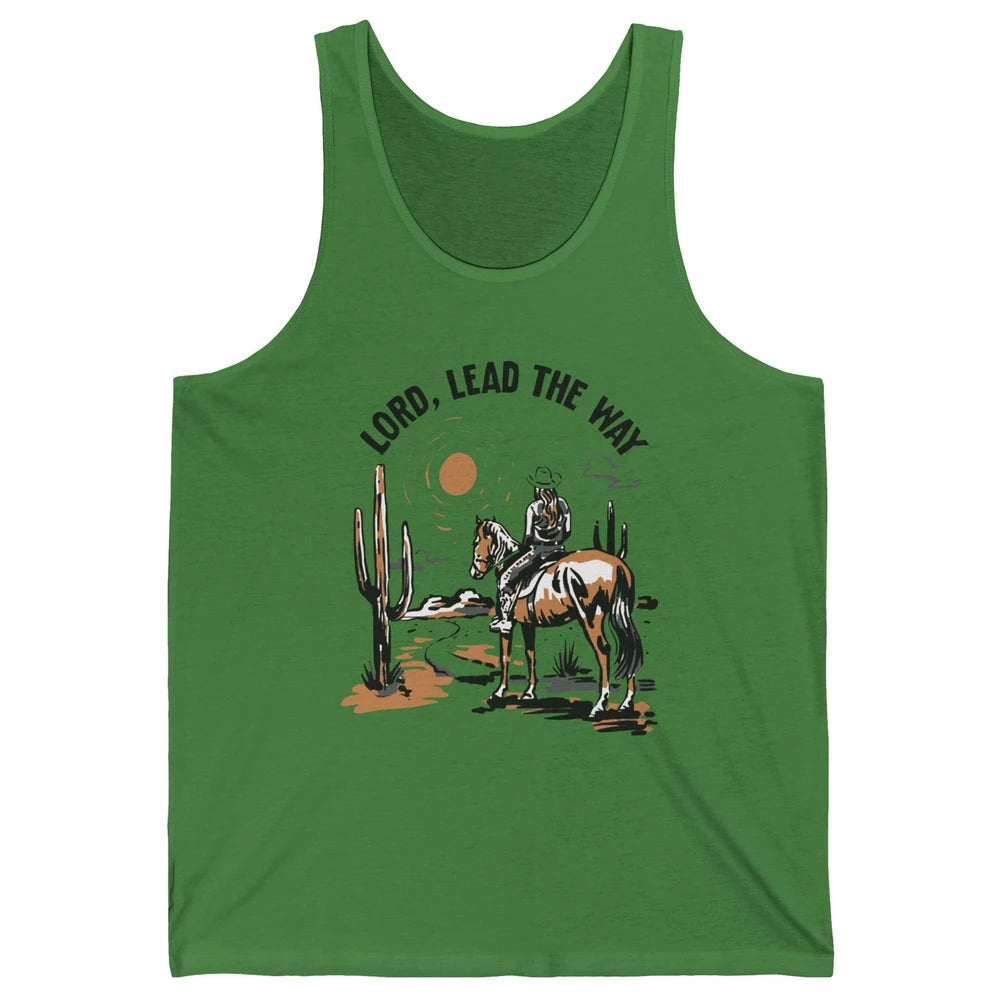 Retro Christian Cowgirl Lord Lead The Way Western Country Unisex Jersey Tank