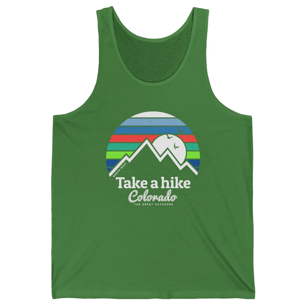 Retro Colorado Mountain Take A Hike The Great Outdoor Hiking Unisex Jersey Tank