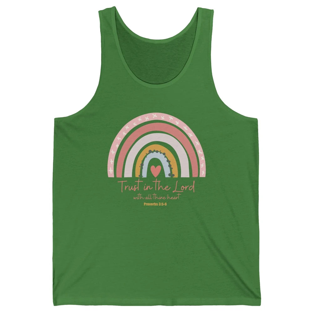 Rainbow Trust In The Lord With All Heart Christian Religious Unisex Jersey Tank