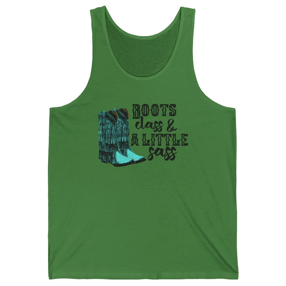 Retro Cowgirl Boots Class Little Sass Cowboy Western Country Unisex Jersey Tank