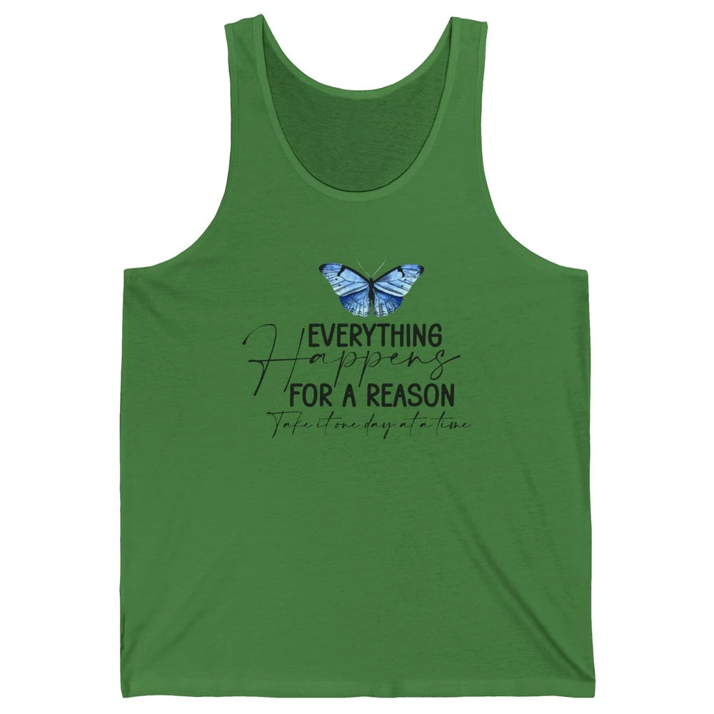 Retro Groovy Everything Happens For A Reason Inspirational Unisex Jersey Tank