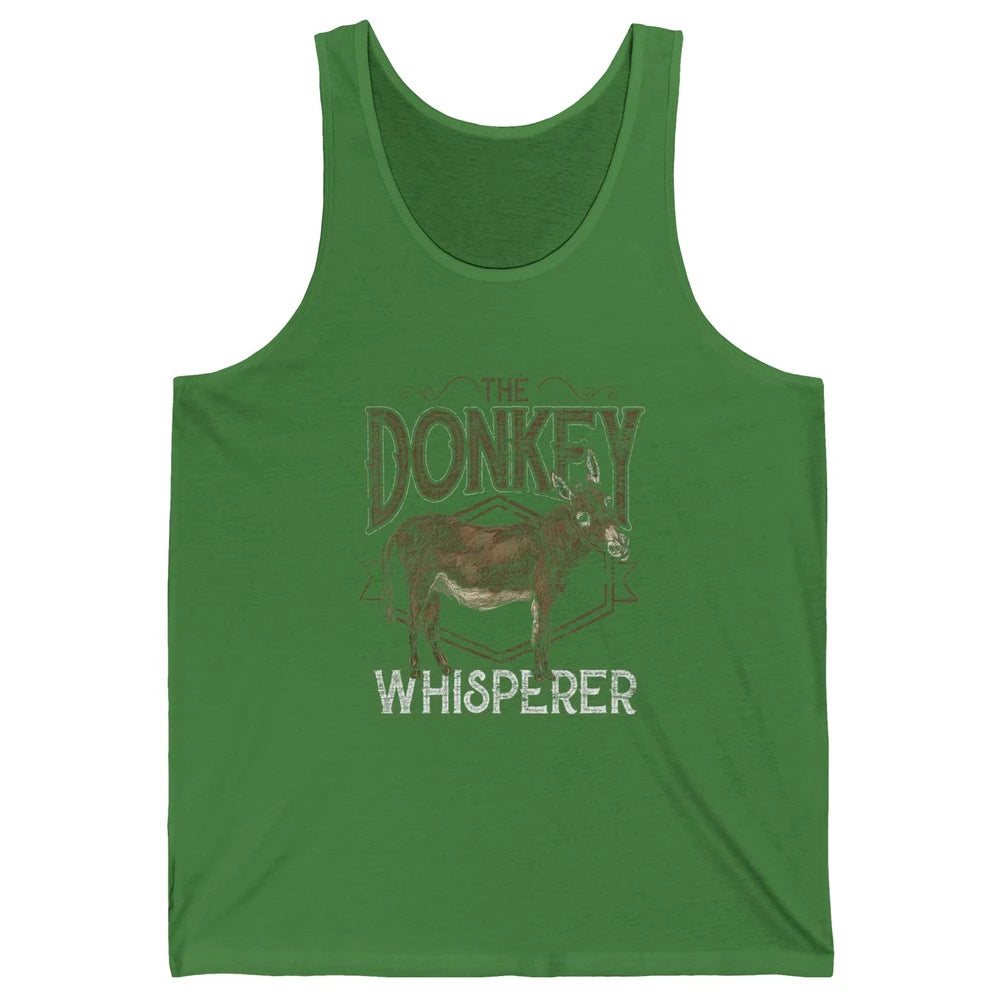 Retro Donkey Whisperer Farming Life Farm Animal Funny Donkey Unisex Jersey Tank