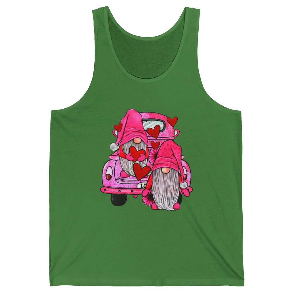 Pink Gnomes Truck Valentines Loads Of Love Western Valentine Unisex Jersey Tank