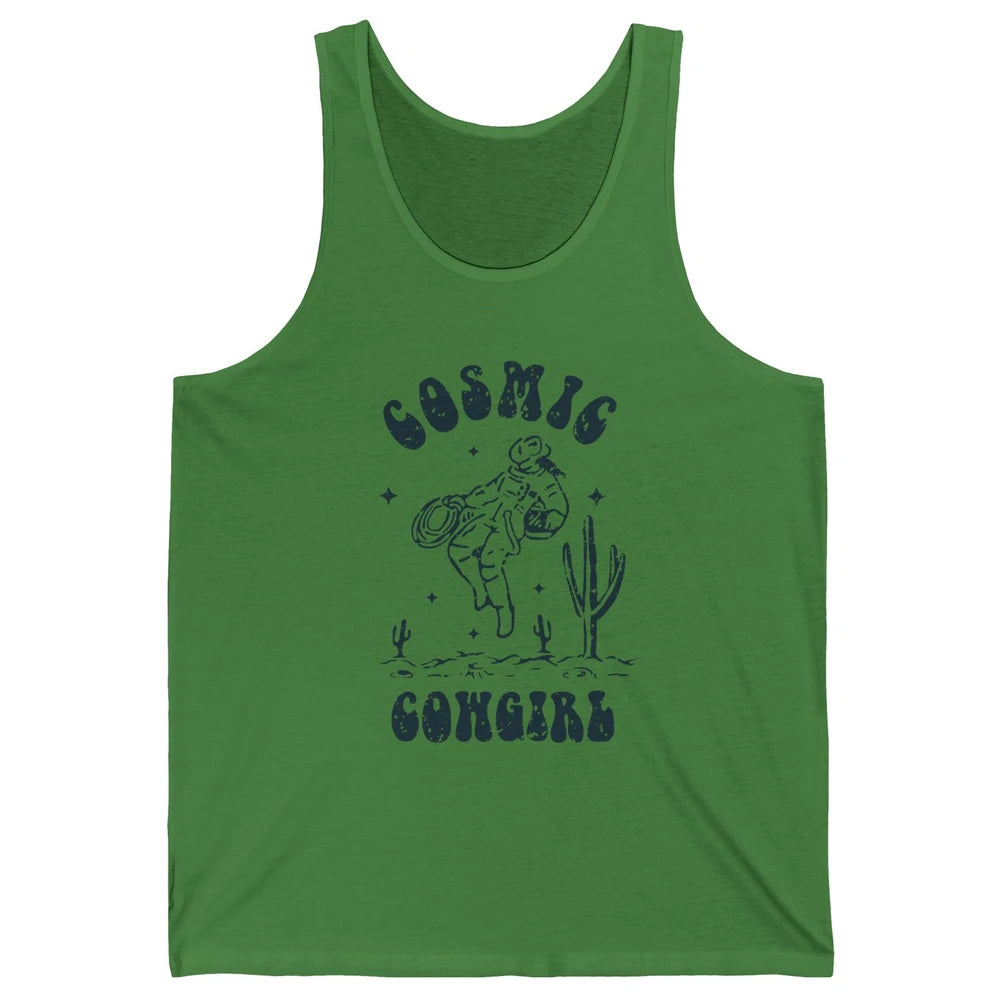 Retro Cowgirl In Space Cosmic Cowboy Western Country Cowgirl Unisex Jersey Tank