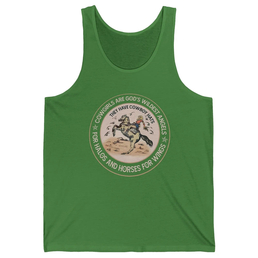 Retro Cowgirls Are God's Wildest Angel Western Country Rodeo Unisex Jersey Tank