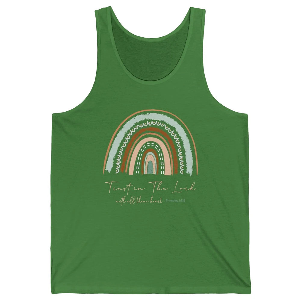 Rainbow Trust In The Lord With All Heart Christian Religious Unisex Jersey Tank