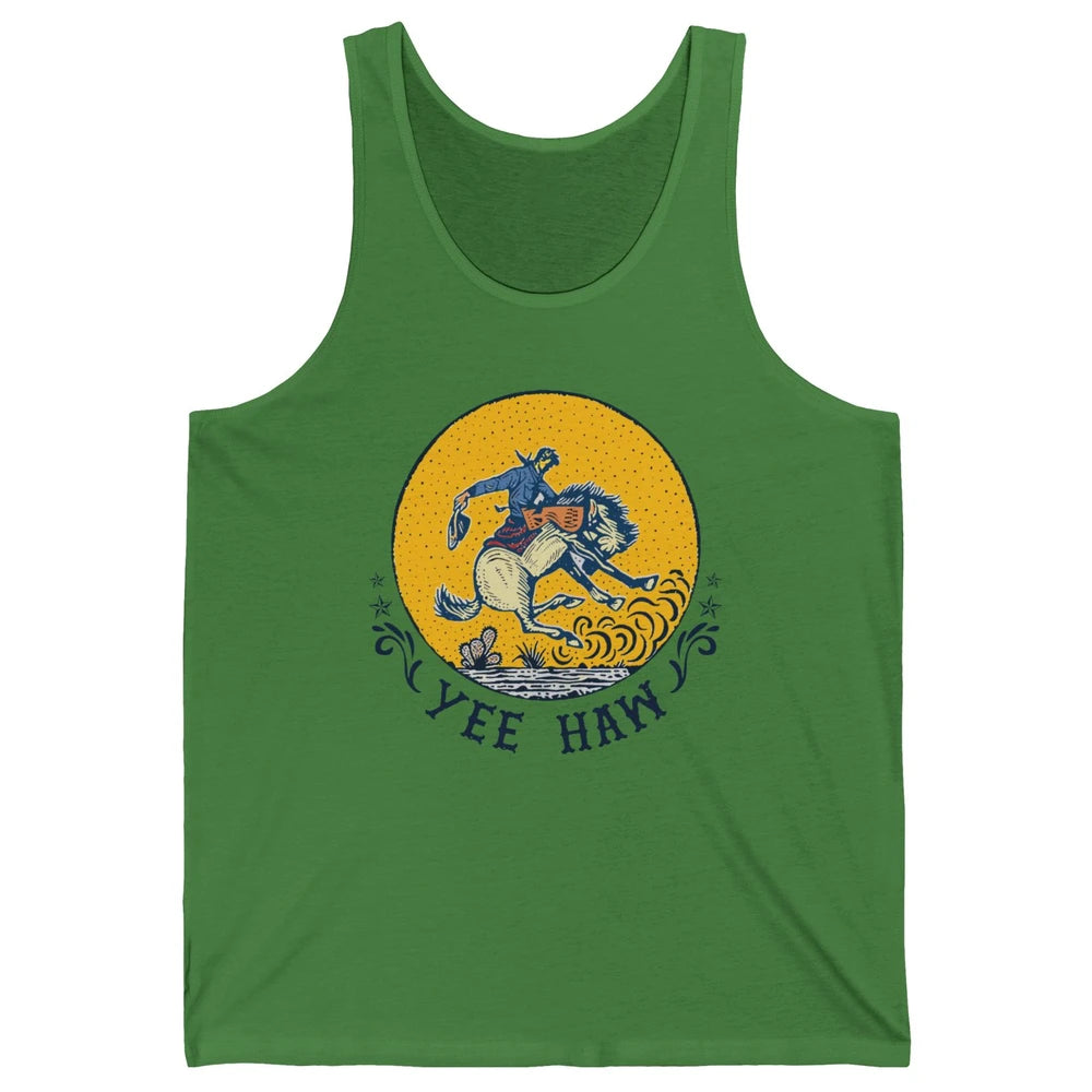Retro Cowboy Yeehaw Western Country Cowgirls Horse Lovers Unisex Jersey Tank