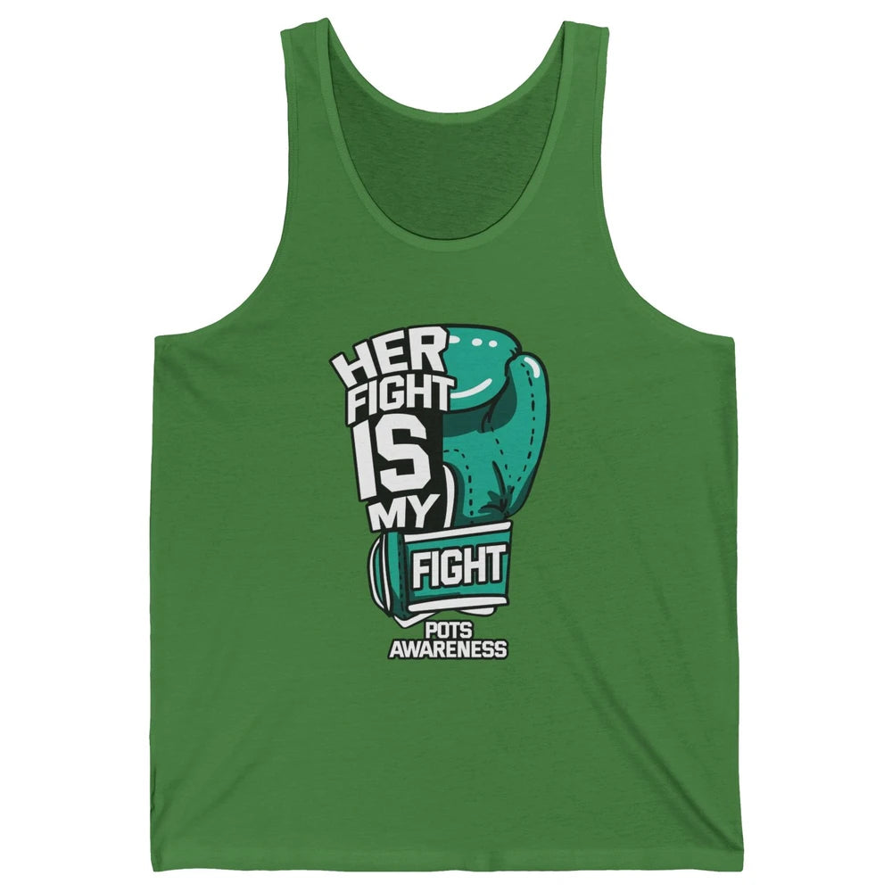 POTS Awareness Turquoise Ribbon Her Fight Is My Fight Boxing Unisex Jersey Tank