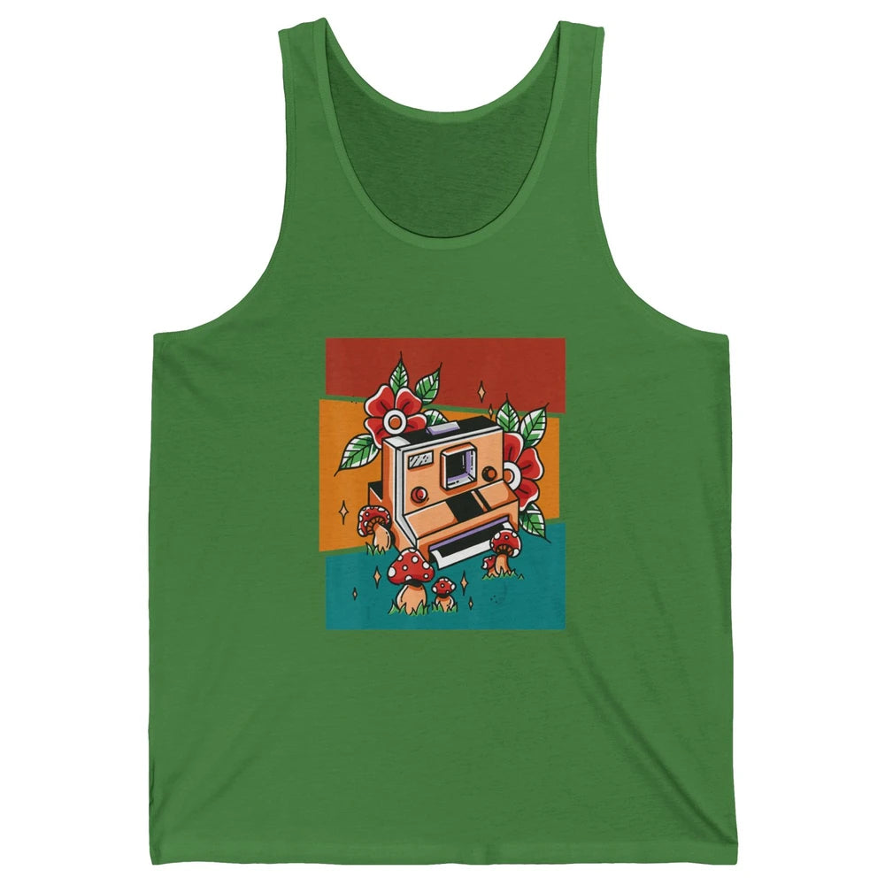 Cute Photography Mushroom Retro Camera Photographer Life Unisex Jersey Tank