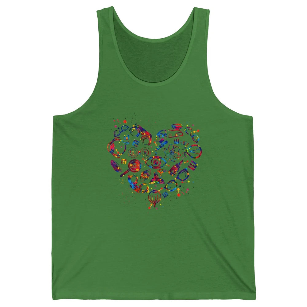 Optometrist Eyeglasses Technician Optometry Eye Doctor Heart Unisex Jersey Tank