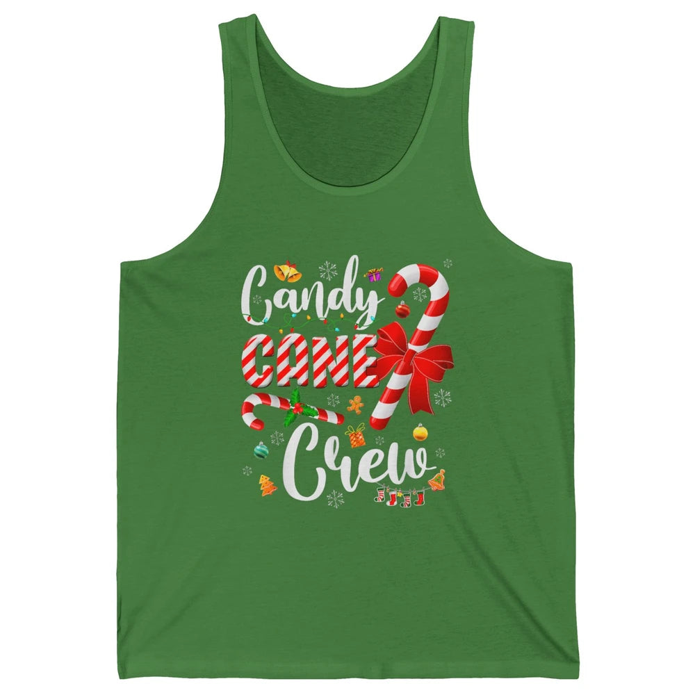 Merry Christmas Sweet Candy Cane Crew Xmas Tree Lights Santa Unisex Jersey Tank