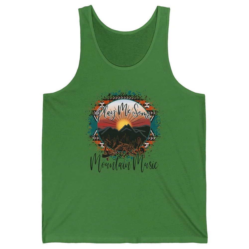 Retro Desert Dawn Play Me Some Mountain Music Western Life Unisex Jersey Tank