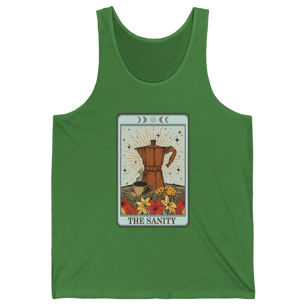Retro Coffee Tarot Card The Sanity Floral Baker Moon Phases Unisex Jersey Tank