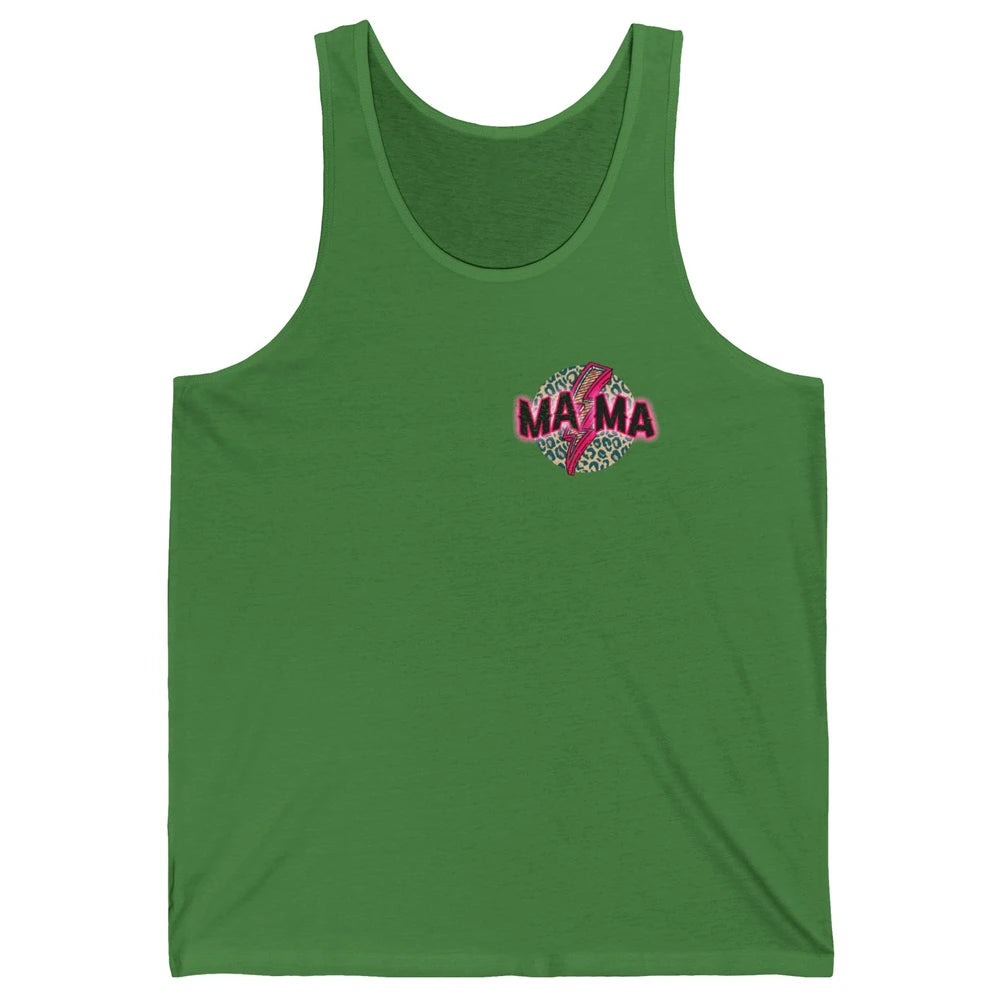 Retro Mama Leopard Pink Lightning Bolt Western Country Mama Unisex Jersey Tank