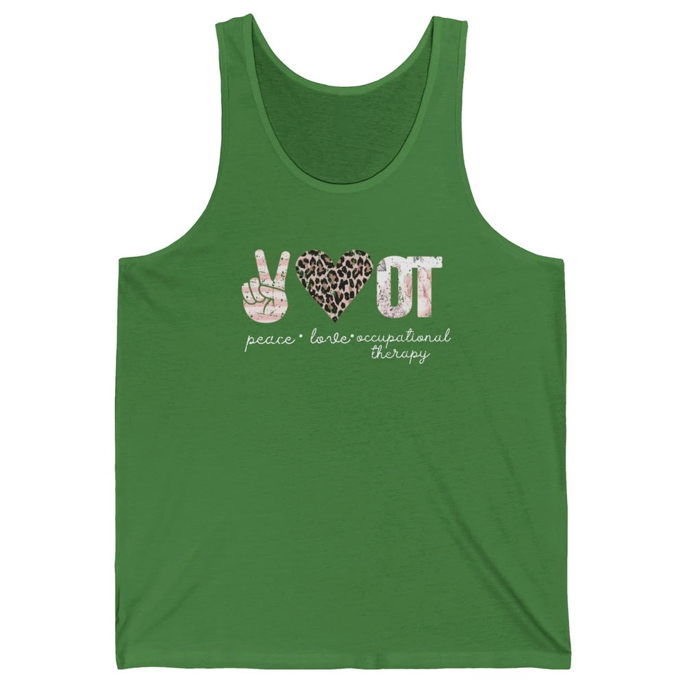 Retro Occupational Therapist Peace Love Occupational Therapy Unisex Jersey Tank