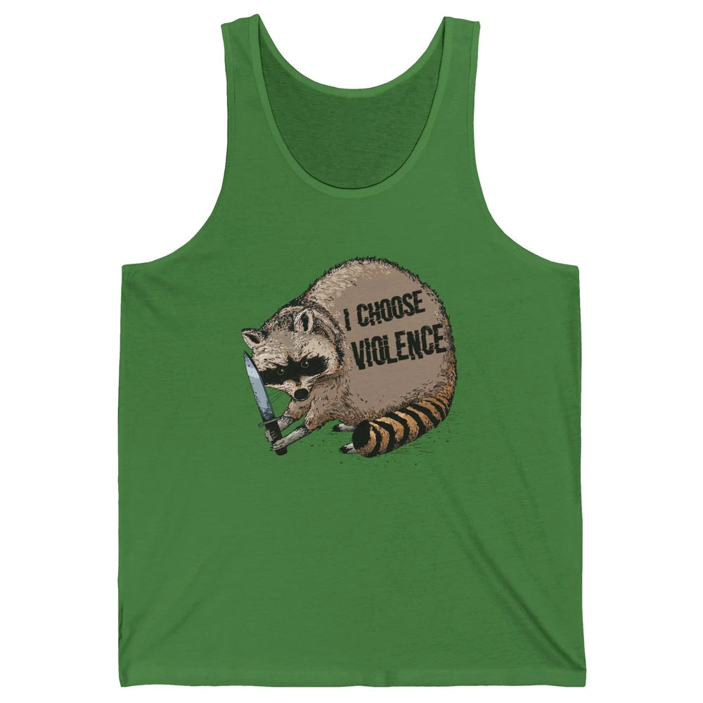 Funny Raccoon Disobey I Choose Violence Sarcastic Raccoon Unisex Jersey Tank