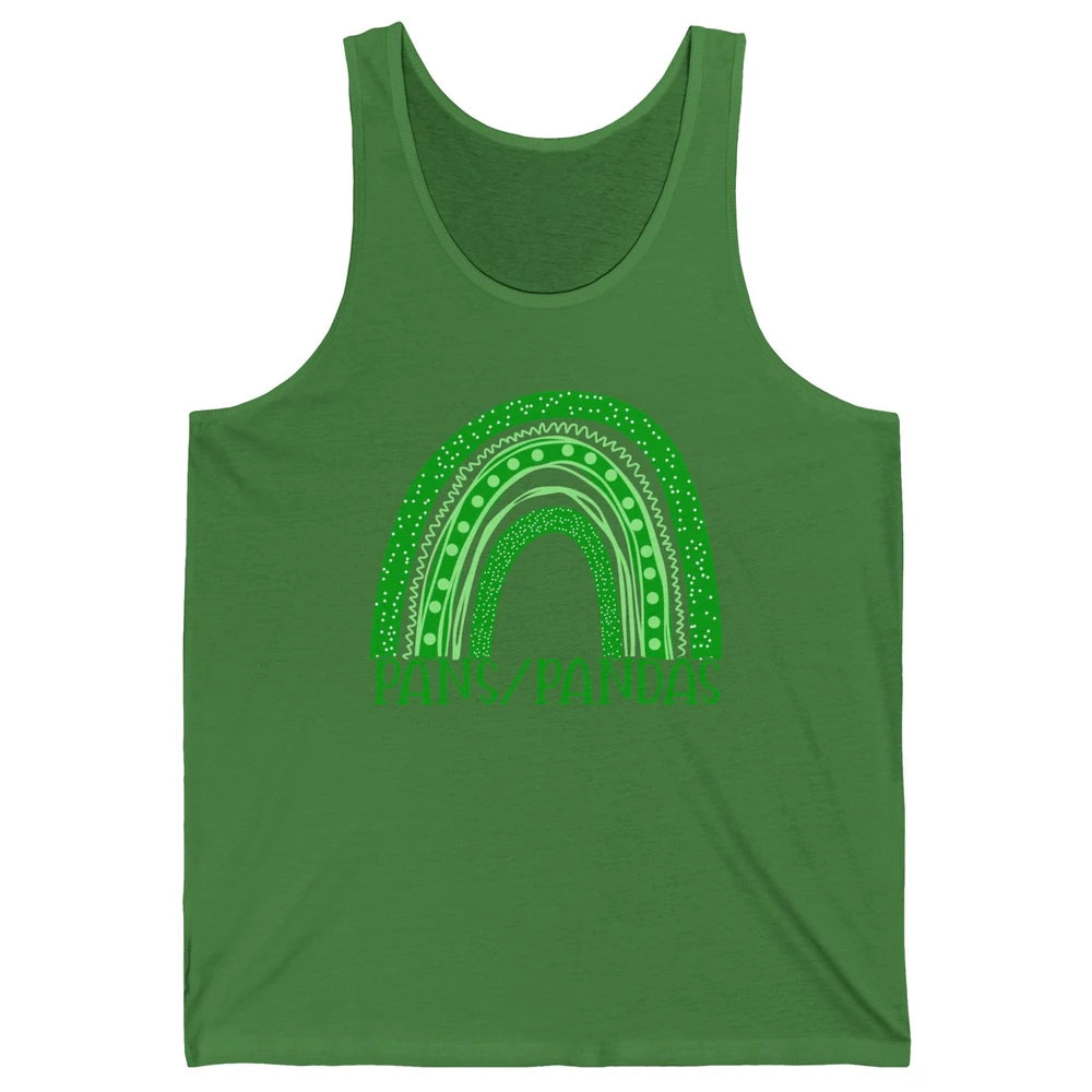 PANS/PANDAS Awareness Floral Green Ribbon Rainbow Pans Unisex Jersey Tank