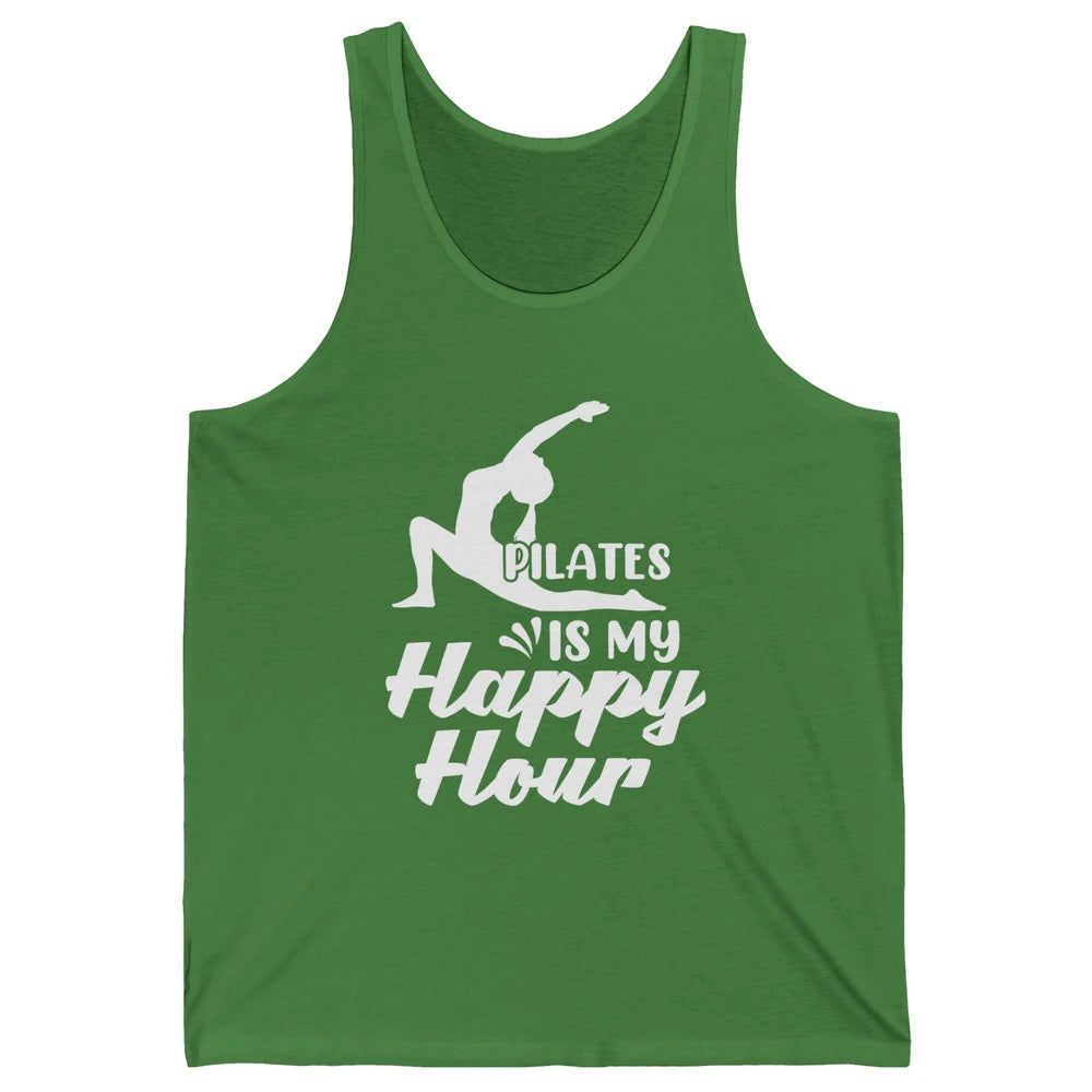 Retro Pilates Is my Happy Hour Great Woman Workout Fitness Unisex Jersey Tank