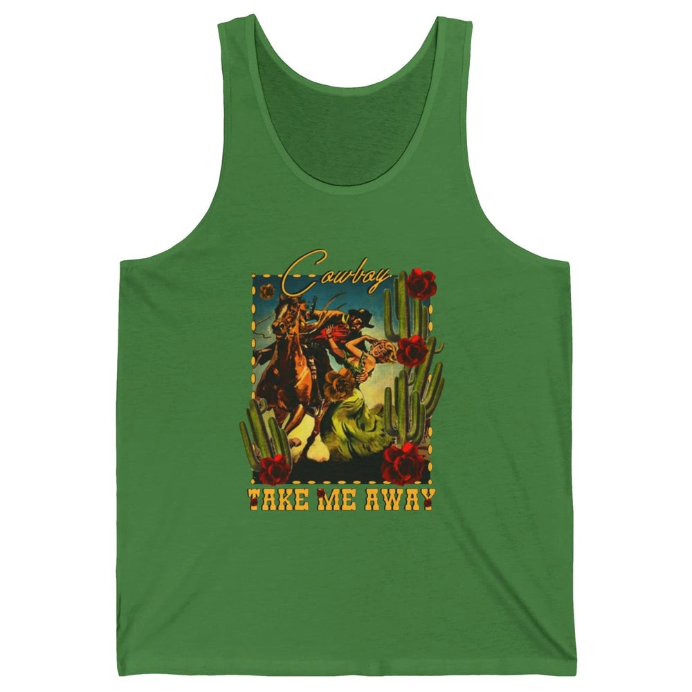 Retro Desert Cowgirl Cowboy Take Me Away Western Country Unisex Jersey Tank