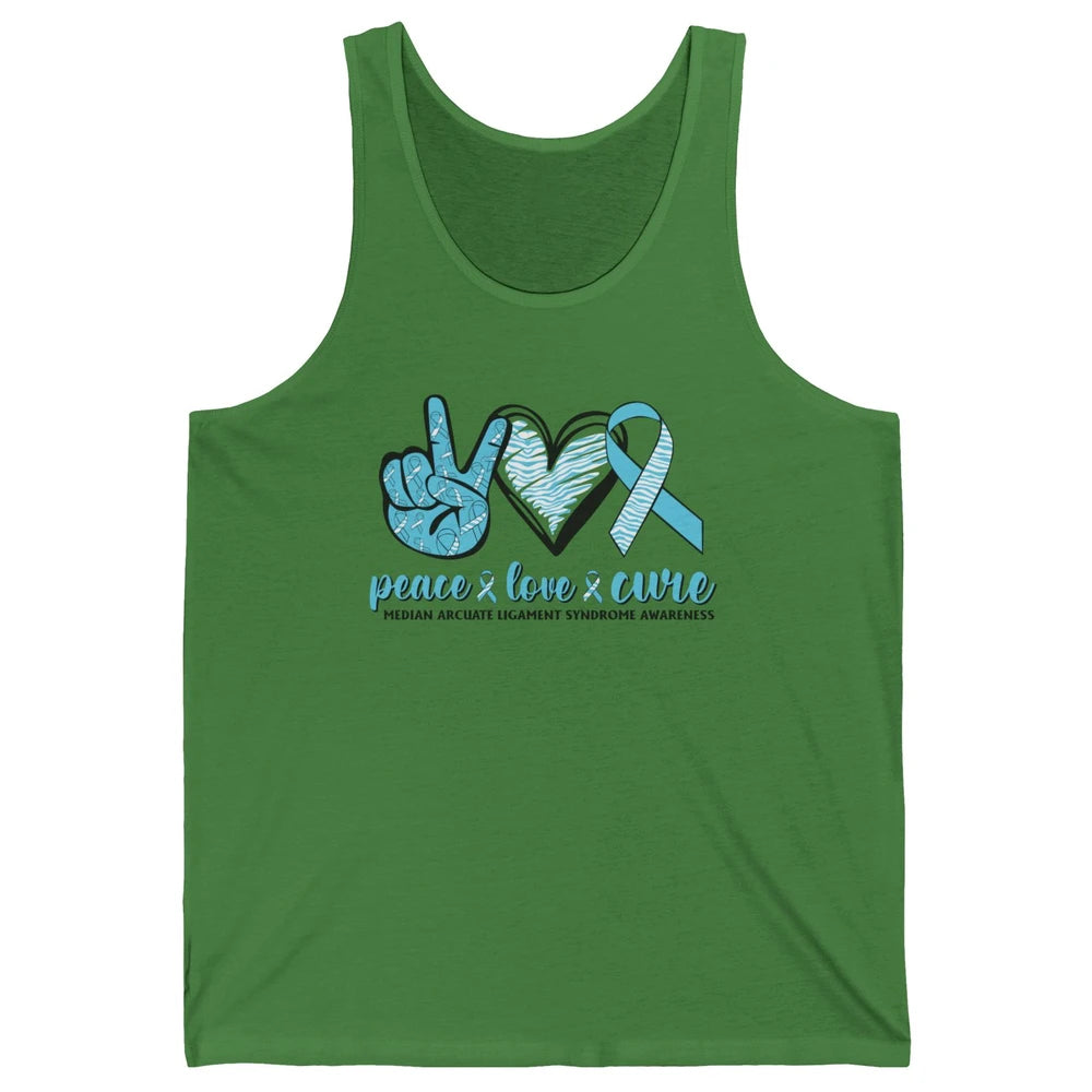 Median Arcuate Ligament Syndrome MALS Ribbon Peace Love Cure Unisex Jersey Tank