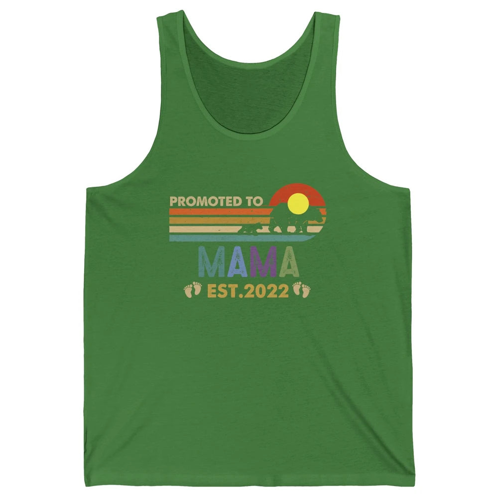 Retro Mama Bear Promoted To Mama Est 2022 First Mothers Day Unisex Jersey Tank