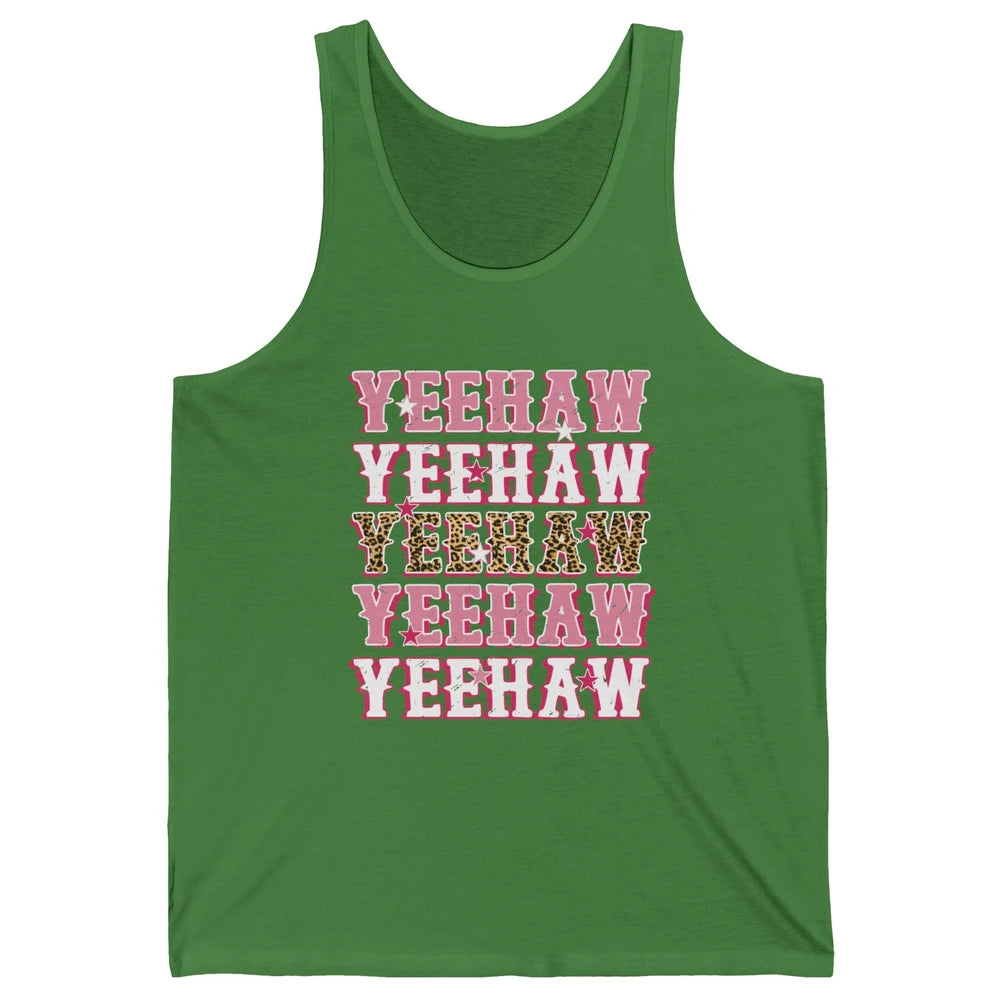 Retro Leopard Yeehaw Western Country Cowboy Cowgirl Costume Unisex Jersey Tank