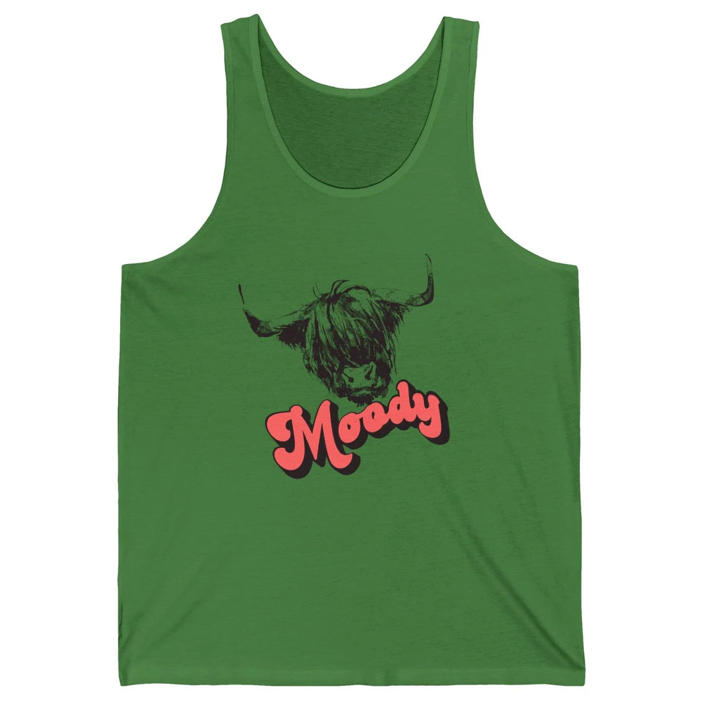 Retro Highland Heifer Moody Southern Cow Head Western Heifer Unisex Jersey Tank