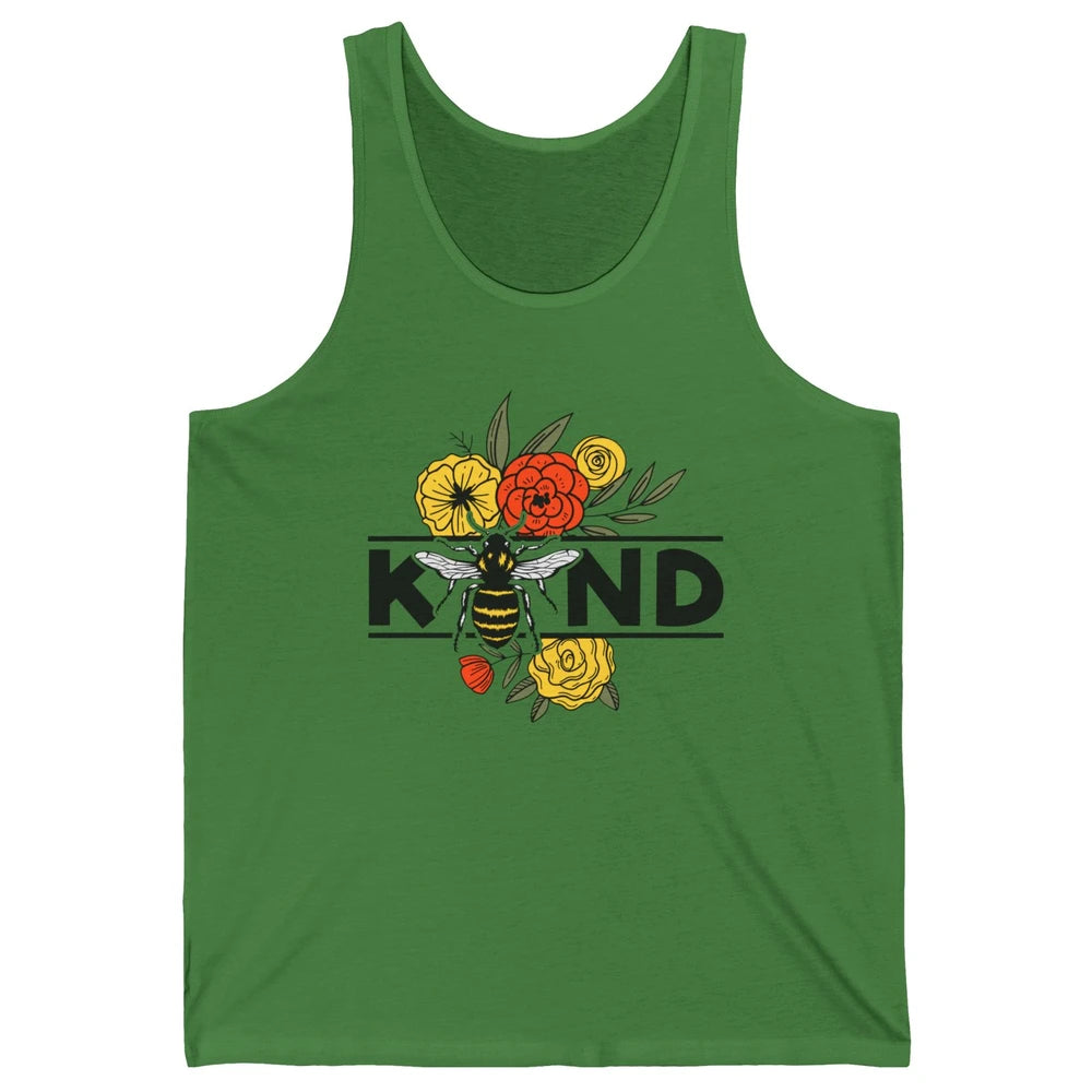Retro Be Kind Leopard Rainbow Boho Love Mental Health Matter Unisex Jersey Tank