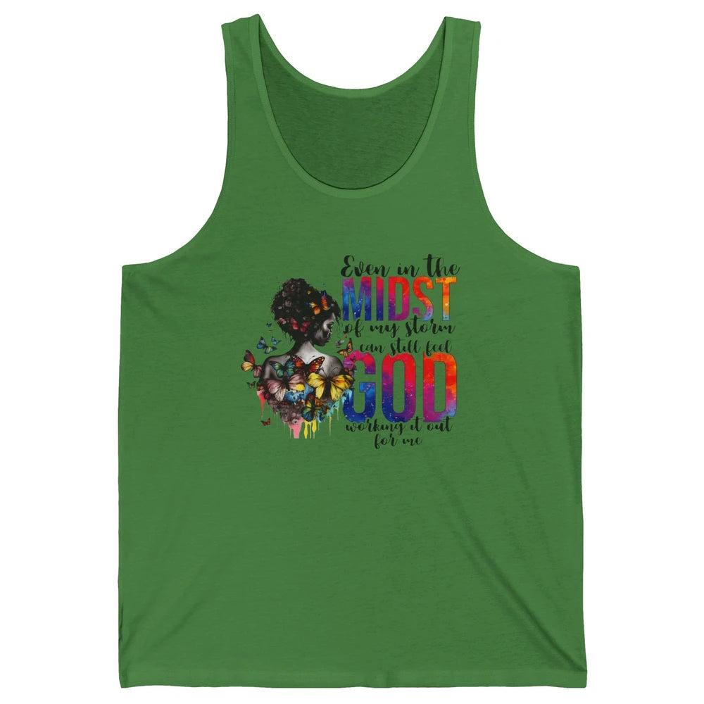 Butterfly Christian Girl Faith Even In The Midst Of My Storm Unisex Jersey Tank