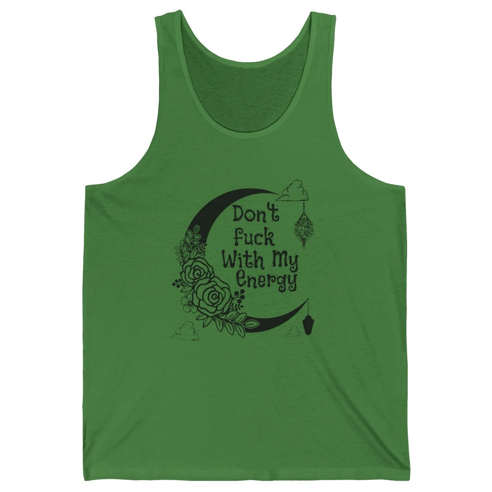 Retro Moon Witchy Don't Mess With My Energy Halloween Witch Unisex Jersey Tank
