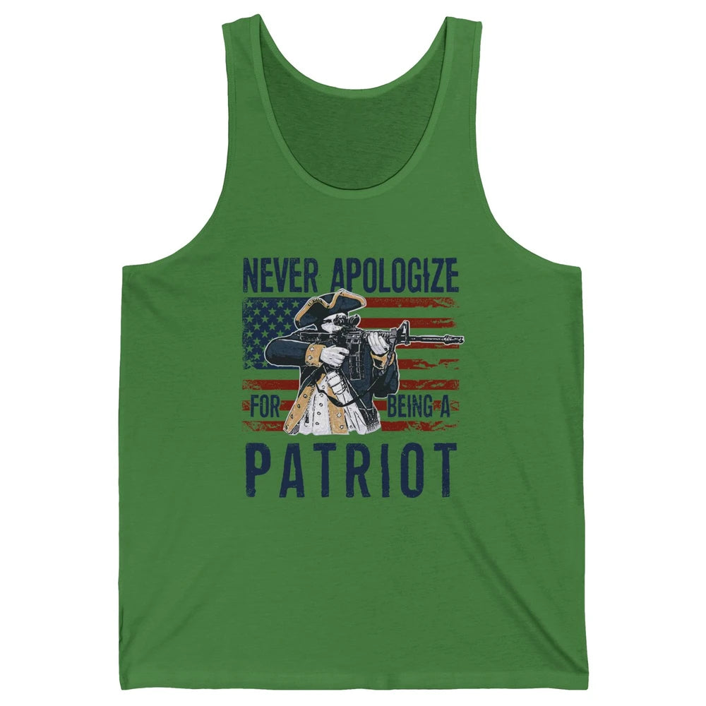Never Apologize For Being A Patriot US Flag American Pride Unisex Jersey Tank