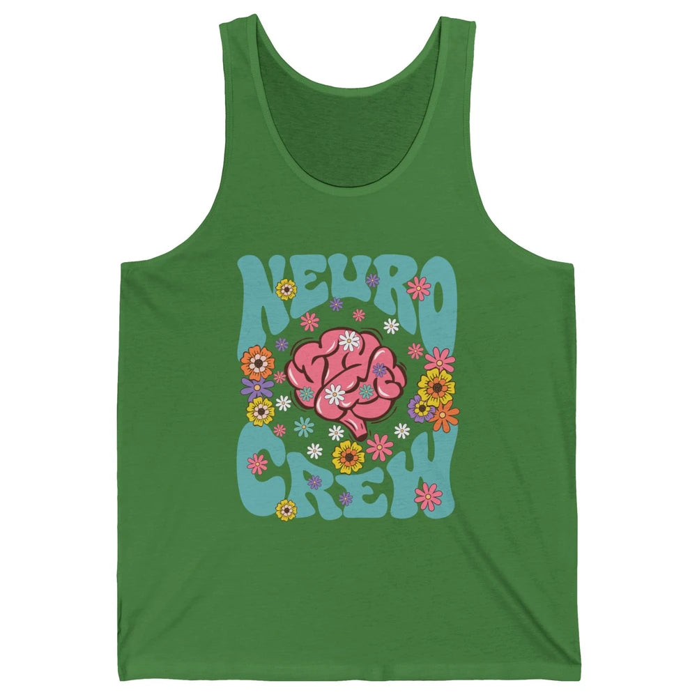 Retro Floral Neuro Crew Nurse Life Neurologist Neuroscience Unisex Jersey Tank