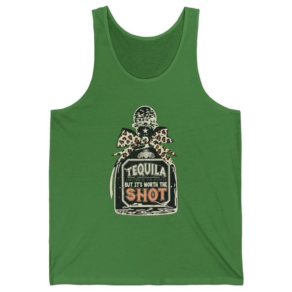 Retro Leopard Tequila May Not Be The Answer Western Country Unisex Jersey Tank