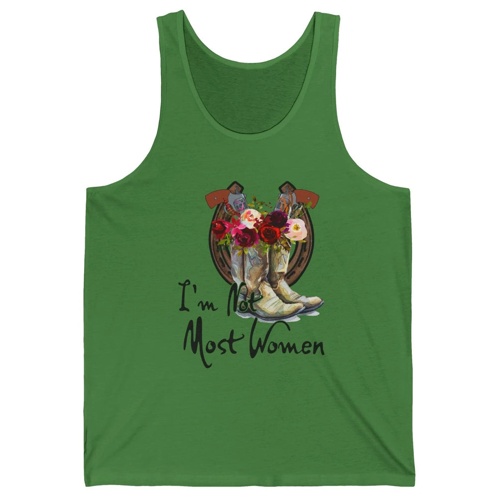 Retro Floral Cowgirl Boots I'm Not Most Women Western Cowboy Unisex Jersey Tank