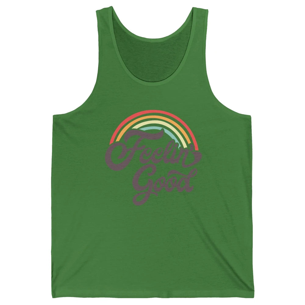Retro Rainbow Feeling Good Hippie Summer Vintage Positive Unisex Jersey Tank