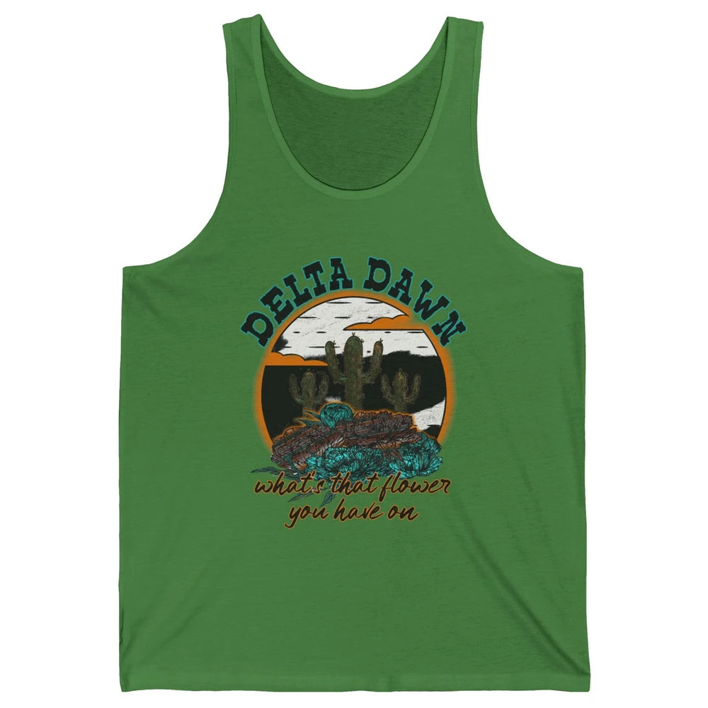 Retro Desert Night Delta Dawn What's That Flower Western Unisex Jersey Tank