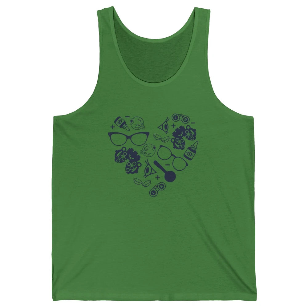 Optometrist Love Heart Symbols Optician Eye Doctor Gift Unisex Jersey Tank