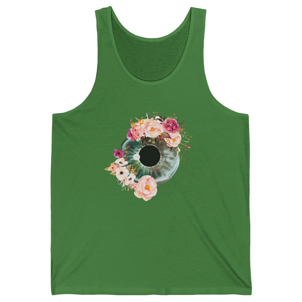 Floral Eyeball Optometrist Eye Anatomy Ophthalmology Tech Unisex Jersey Tank